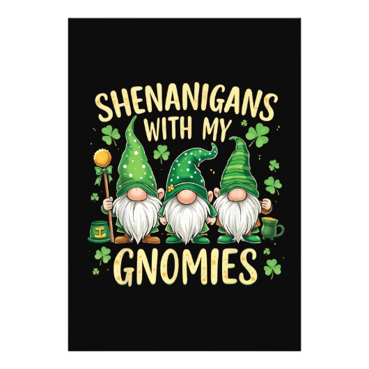 St Patrick's Day Lucky Shamrock Kabouter Foto Afdruk (Voorkant)