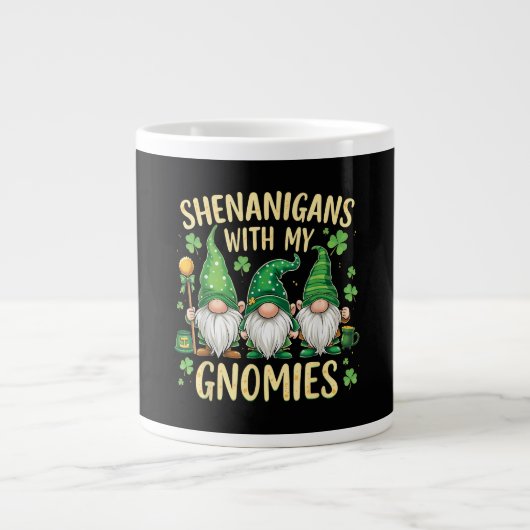 St. Patrick's Day Lucky Shamrock Kabouter  Grote Koffiekop (Voorkant)