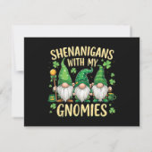 St. Patrick's Day Lucky Shamrock Kabouter Kaart (Achterkant)