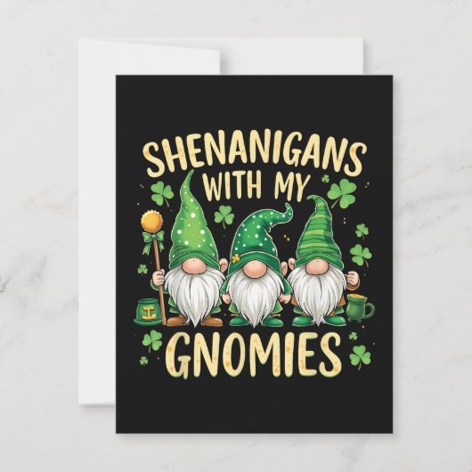 St. Patrick's Day Lucky Shamrock Kabouter Kaart (Voorkant)
