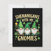 St. Patrick's Day Lucky Shamrock Kabouter Kaart (Achterkant)