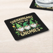 St. Patrick's Day Lucky Shamrock Kabouter Kartonnen Onderzetters (Schuin)