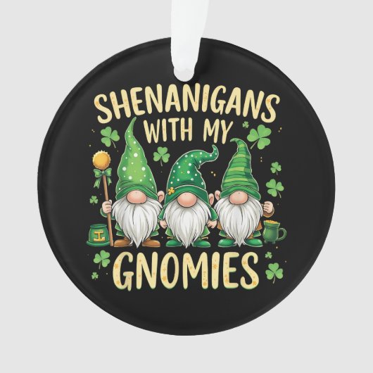 St Patrick's Day Lucky Shamrock Kabouter  Ornament (voorkant)