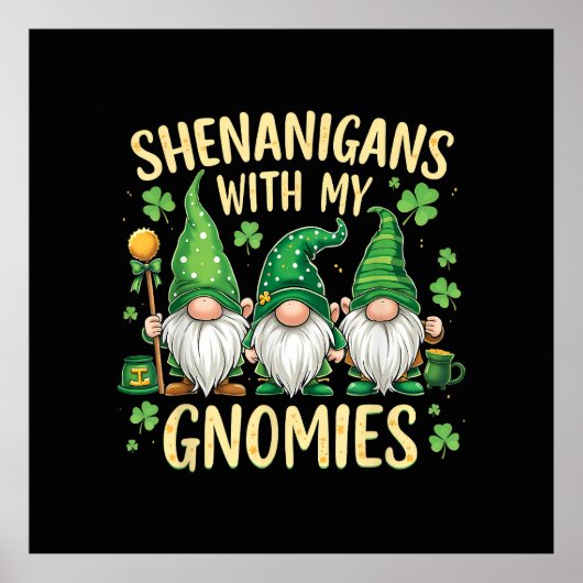 St. Patrick's Day Lucky Shamrock Kabouter Poster (Voorkant)