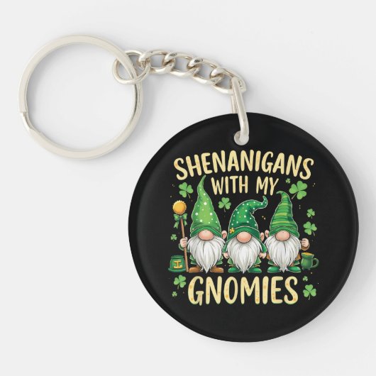 St. Patrick's Day Lucky Shamrock Kabouter Sleutelhanger (Voorkant)