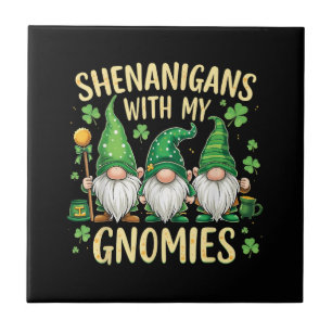 St. Patrick's Day Lucky Shamrock Kabouter Tegeltje