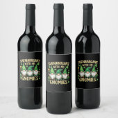St. Patrick's Day Lucky Shamrock Kabouter Wijn Etiket (Flessen)