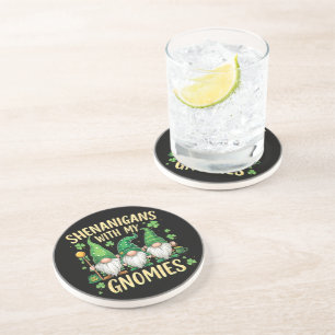 St. Patrick's Day Lucky Shamrock Kabouter Zandsteen Onderzetter
