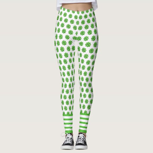 St. Patrick's Day Lucky Shamrock Leggings - Festiv (Voorkant)