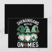 St Patricks Day Lucky Shamrock Leopard Gnomes Briefkaart (Voorkant / Achterkant)