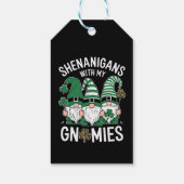 St Patricks Day Lucky Shamrock Leopard Gnomes Cadeaulabel (Achterkant)