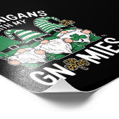 St Patricks Day Lucky Shamrock Leopard Gnomes Foto Afdruk (Hoek)