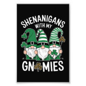 St Patricks Day Lucky Shamrock Leopard Gnomes Foto Afdruk (Voorkant)