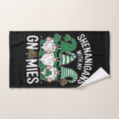 St Patricks Day Lucky Shamrock Leopard Gnomes Handdoek (Handdoek)