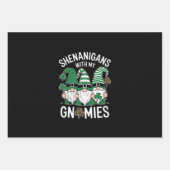 St Patricks Day Lucky Shamrock Leopard Gnomes Inpakpapier Vel (Voorkant)