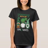 St Patricks Day Lucky Shamrock Leopard Gnomes Iris T-shirt (Voorkant)