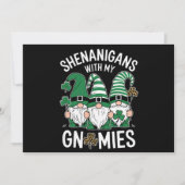 St Patricks Day Lucky Shamrock Leopard Gnomes Kaart (Voorkant)