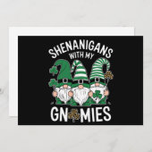 St Patricks Day Lucky Shamrock Leopard Gnomes Kaart (Voorkant / Achterkant)