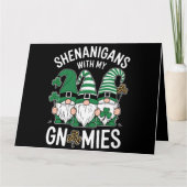 St Patricks Day Lucky Shamrock Leopard Gnomes Kaart (Voorkant)