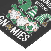 St Patricks Day Lucky Shamrock Leopard Gnomes Korte Tafelloper (Hoek)