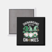 St Patricks Day Lucky Shamrock Leopard Gnomes Magneet (Voorkant / Achterkant)