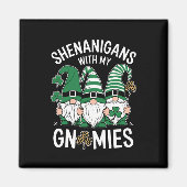 St Patricks Day Lucky Shamrock Leopard Gnomes Magneet (Voorkant)