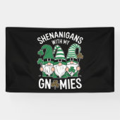 St Patricks Day Lucky Shamrock Leopard Gnomes Spandoek (Horizontaal)