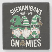 St Patricks Day Lucky Shamrock Leopard Gnomes Stenen Onderzetter (Voorkant)