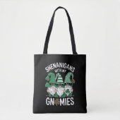St Patricks Day Lucky Shamrock Leopard Gnomes Tote Bag (Voorkant)