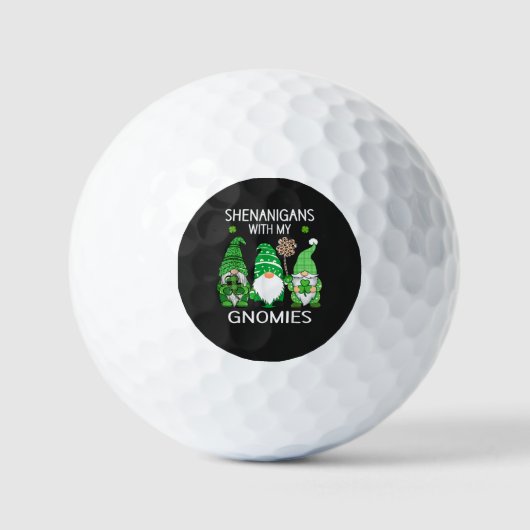 St. Patrick's Day Lucky Shamrock Luipaard Kabouter Golfballen (Voorkant)