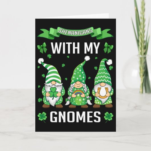 St. Patrick's Day Lucky Shamrock Luipaard Kabouter Kaart (Voorkant)