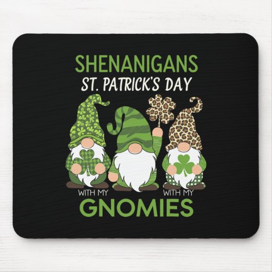 St. Patrick's Day Lucky Shamrock Luipaard Kabouter Muismat (Voorkant)