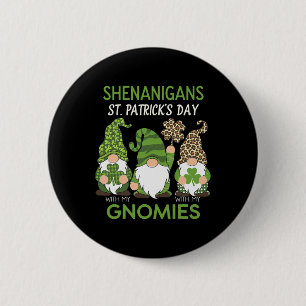St. Patrick's Day Lucky Shamrock Luipaard Kabouter Ronde Button 5,7 Cm