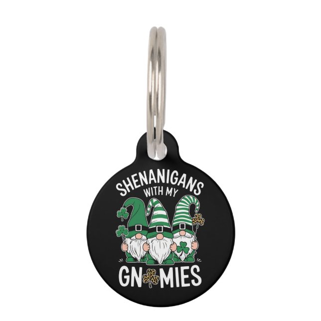 St Patricks Day Lucky Shamrock Luipaard Kabouters  Huisdierpenning (Voorkant)