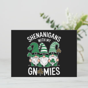 St Patricks Day Lucky Shamrock Luipaard Kabouters  Kaart