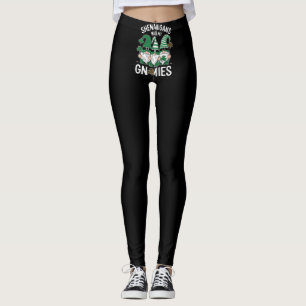 St Patricks Day Lucky Shamrock Luipaard Kabouters  Leggings