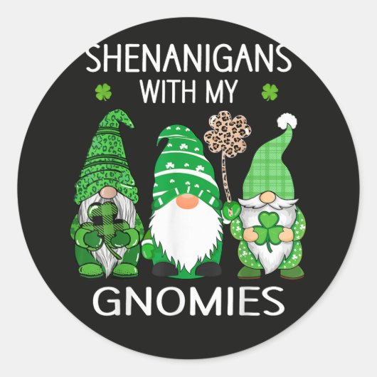 St. Patrick's Day Lucky Shamrock Luipaard Ronde Sticker (Voorkant)