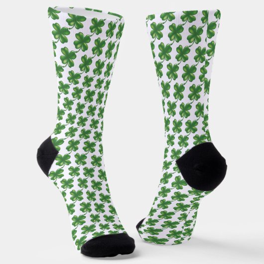 St. Patrick's Day Lucky Shamrock Patroon Sokken (Gebogen)