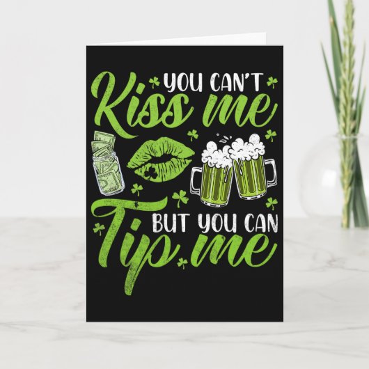 St Patricks Day Lucky Shamrock serveerster Rtender Kaart (Voorkant)