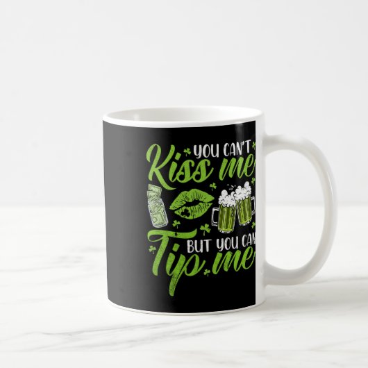 St Patricks Day Lucky Shamrock serveerster Rtender Koffiemok (Rechts)