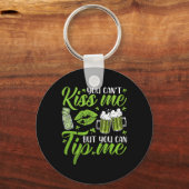 St Patricks Day Lucky Shamrock serveerster Rtender Sleutelhanger (Voorkant)