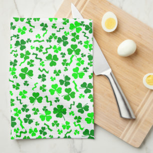 St. Patrick's Day Lucky Shamrocks Confetti Patroon Theedoek