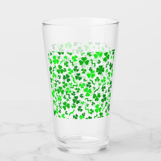 St Patrick's Day Lucky Shamrocks Confetti Pattern Glas (Achterkant)