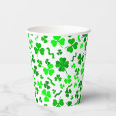 St Patrick's Day Lucky Shamrocks Confetti Pattern Papieren Bekers (Achterkant)