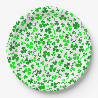 St Patrick's Day Lucky Shamrocks Confetti Pattern Papieren Bordje