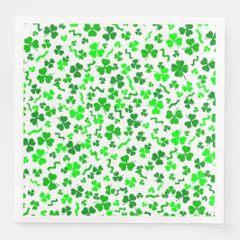 St Patrick's Day Lucky Shamrocks Confetti Pattern Servet