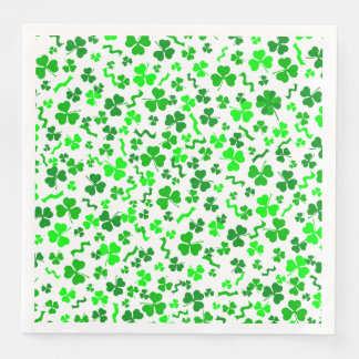 St Patrick's Day Lucky Shamrocks Confetti Pattern Servet