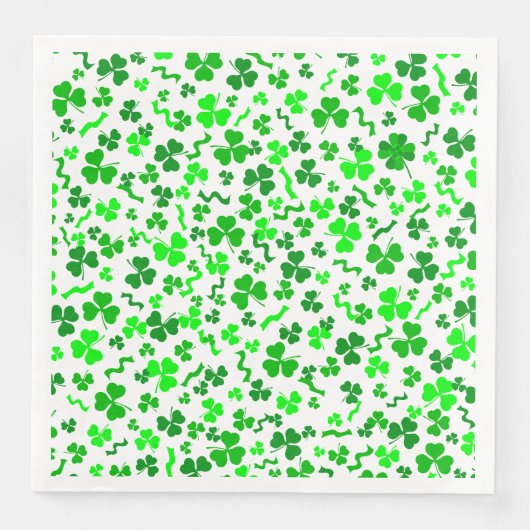 St Patrick's Day Lucky Shamrocks Confetti Pattern Servet (Voorkant)
