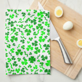 St Patrick's Day Lucky Shamrocks Confetti Pattern Theedoek (Quarter Fold)