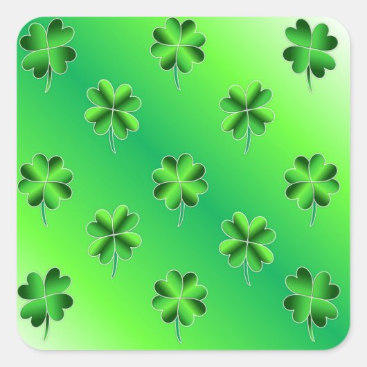 St. Patrick's Day Lucky Shamrocks Glossy Stickers (Voorkant)